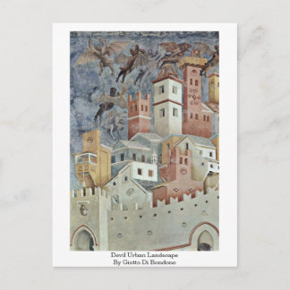 Carte Postale Paysage Urbain De Devil Par Giotto Di Bondone