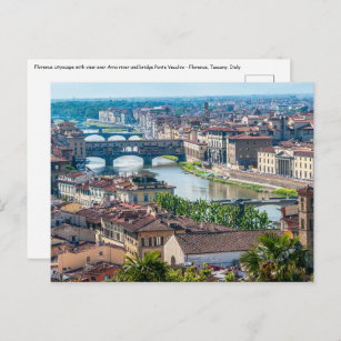 Carte Postale Paysage urbain de Florence - Ponte Vecchio sur le 