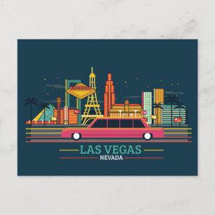 Carte Postale Paysage urbain de la ville à l'horizon Las Vegas