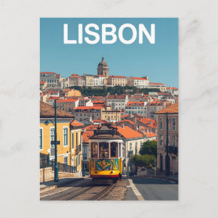 Carte Postale Paysage urbain de Lisbonne Portugal - Art de voyag