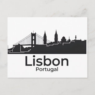 Carte Postale Paysage urbain de Lisbonne Portugal - Art de voyag