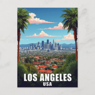 Carte Postale Paysage urbain de Los Angeles USA Palmiers Voyage