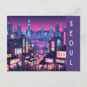 Carte Postale Paysage urbain de Séoul : Beauté urbaine dans la v
