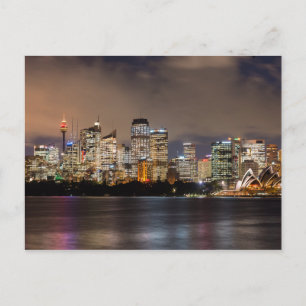Carte Postale Paysage urbain de Sydney la nuit, Australie
