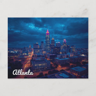 Carte Postale Paysage urbain du centre-ville d'Atlanta Géorgie
