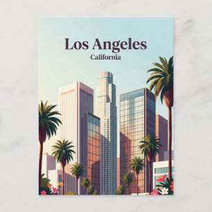 Carte Postale Paysage urbain du centre-ville de Los Angeles Cali