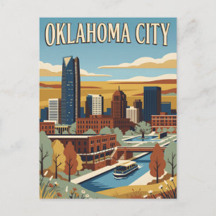 Carte Postale Paysage urbain du centre-ville d'Oklahoma City sur