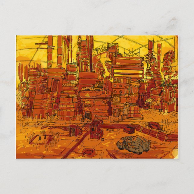 Carte Postale Paysage urbain futuriste (Devant)