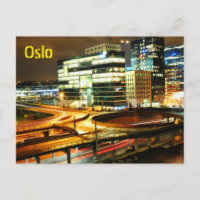 Paysage urbain la nuit à Oslo, Norvège