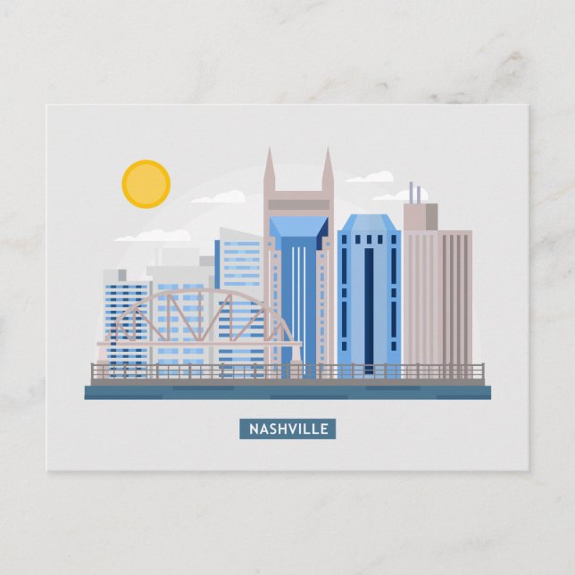 Carte Postale Paysage urbain Skyline | Nashville, Tennessee (Devant)