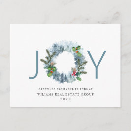 Carte Postale Paysage Wreath Christmas Holly Berry Holiday