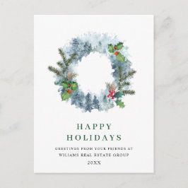 Carte Postale Paysage Wreath Pins de Noël Salutation vacances