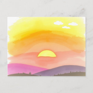 Carte postale paysagère de l'horizon du coucher de