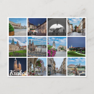 Carte Postale Paysages de la vieille ville de Cracovie, Pologne