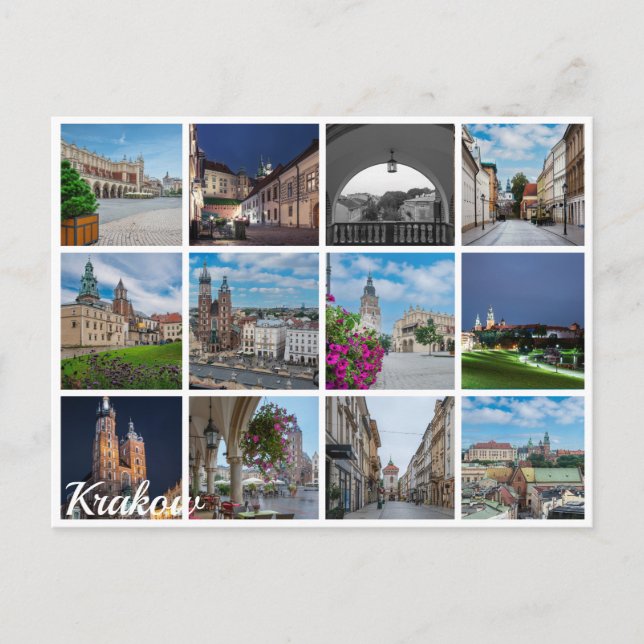 Carte Postale paysages de la vieille ville de Cracovie, Pologne (Devant)