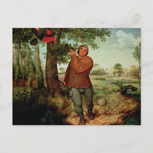 Carte Postale Paysan et oiseau, 1568 (Devant)