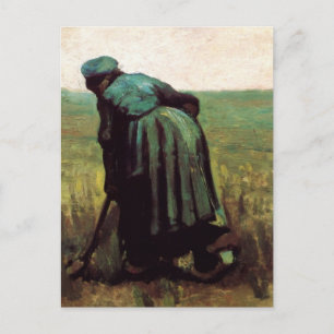 Carte Postale Paysanne creusant la terre par Vincent van Gogh