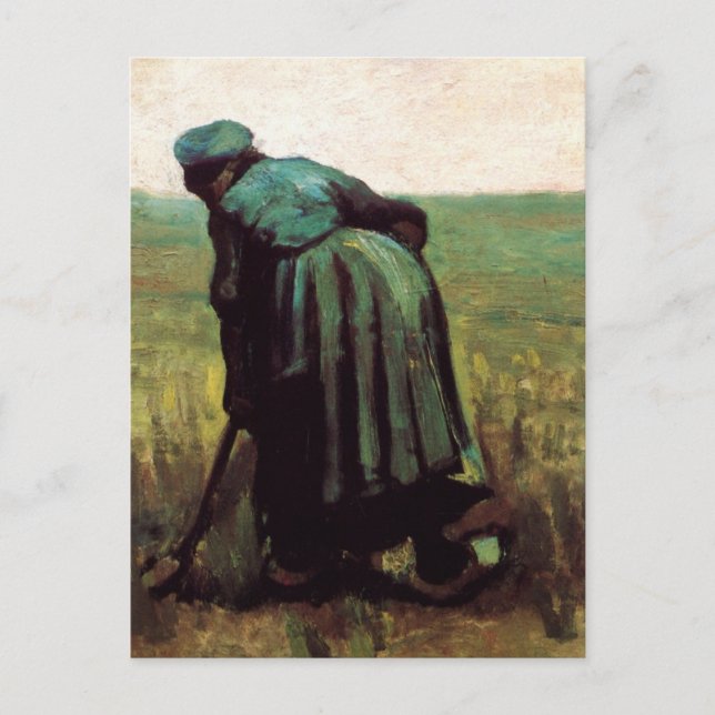 Carte Postale Paysanne creusant par Vincent van Gogh (Devant)