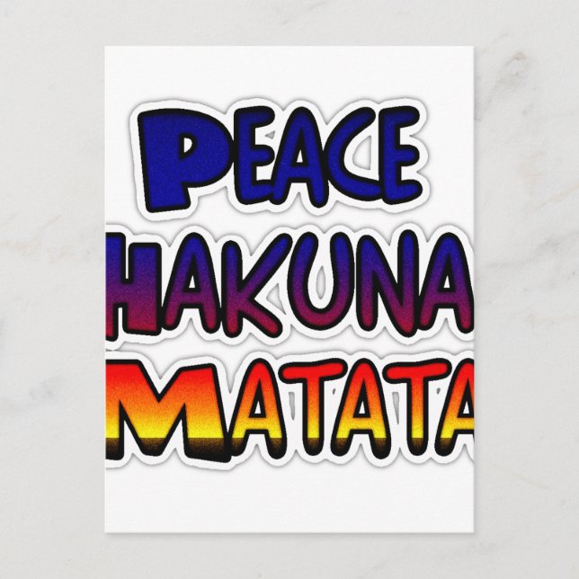 Carte Postale Peace Hakuna Matata Gradient Art (Devant)