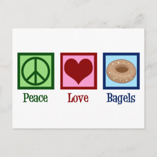 Carte Postale Peace Love Bagels