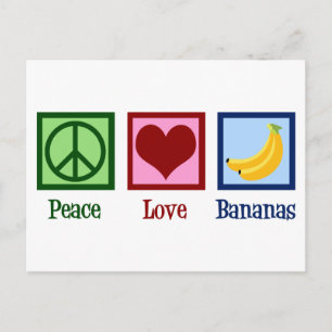 Carte Postale Peace Love Bananas
