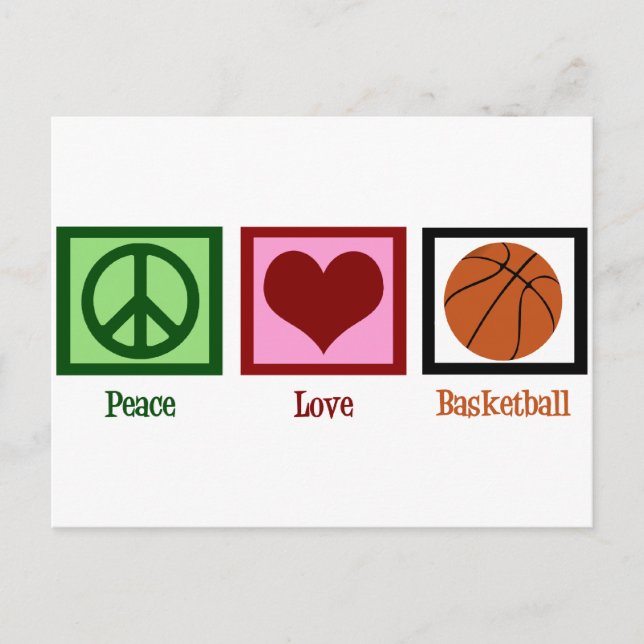 Carte Postale Peace Love Basket (Devant)