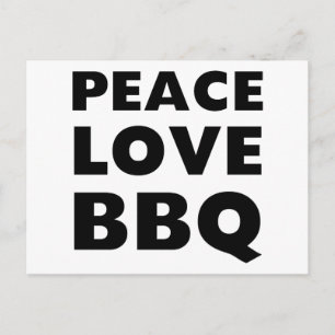 Carte Postale Peace Love BBQ