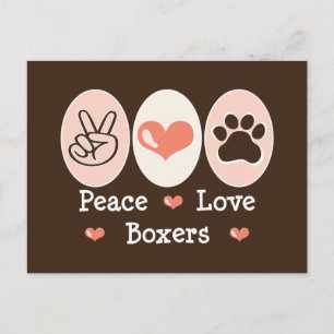 Carte postale Peace Love Boxers