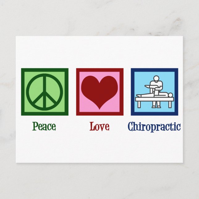 Carte Postale Peace Love Chiropractic (Devant)