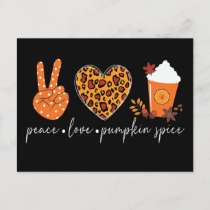 Carte Postale Peace Love Citrouille Spice Thanksgiving