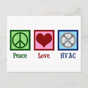 Carte Postale Peace Love Compagnie HVAC