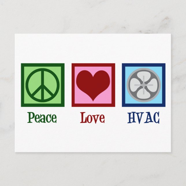 Carte Postale Peace Love Compagnie HVAC (Devant)