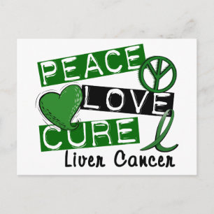 Carte Postale Peace Love Cure Cancer du foie