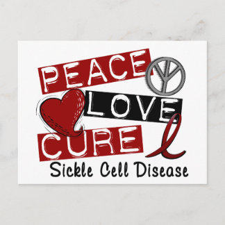 Carte Postale Peace Love Cure Sickle Cell Disease