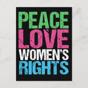 Carte Postale Peace Love droits des femmes