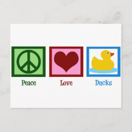Carte Postale Peace Love Ducks
