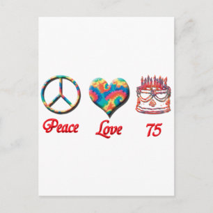 Carte Postale Peace Love et 75