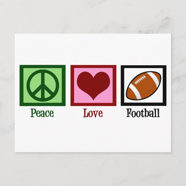 Carte Postale Peace Love Football (Devant)