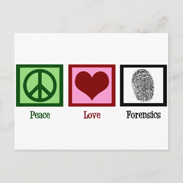 Carte Postale Peace Love Forensics (Devant)