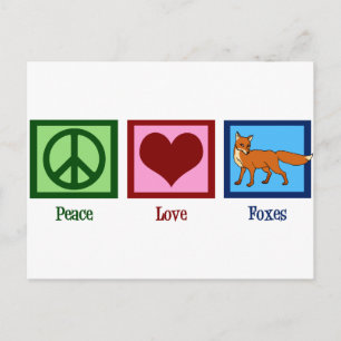 Carte Postale Peace Love Foxes