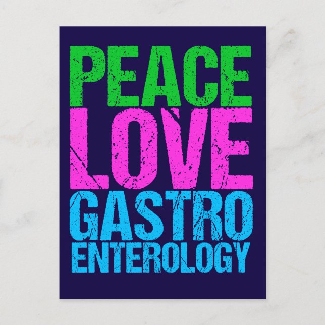 Carte Postale Peace Love Gastroentologie (Devant)