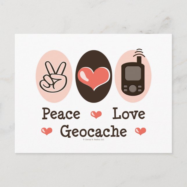 Carte Postale Peace Love Geocache (Devant)