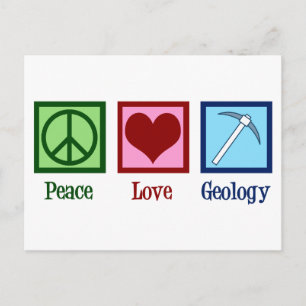 Carte Postale Peace Love Géologie