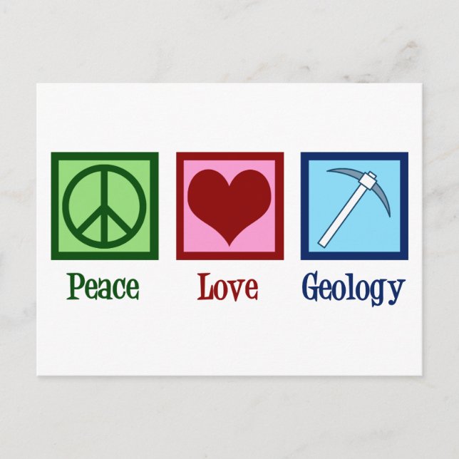 Carte Postale Peace Love Géologie (Devant)