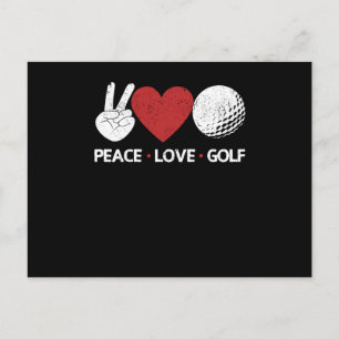 Carte Postale Peace Love Golf Lovers Funny Golfer Fan Golf