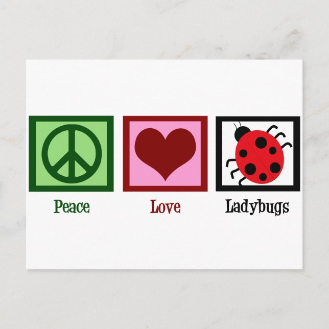 Carte Postale Peace Love Ladybugs (Devant)