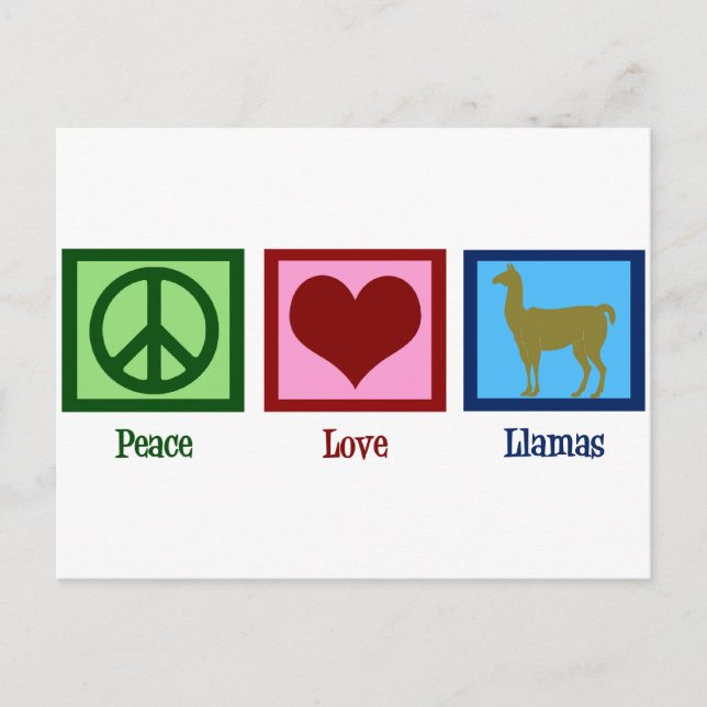 Carte Postale Peace Love Llamas (Devant)