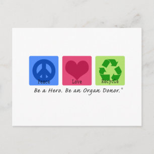 Carte Postale Peace Love Recycle