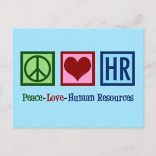 Carte Postale Peace Love Ressources humaines RH