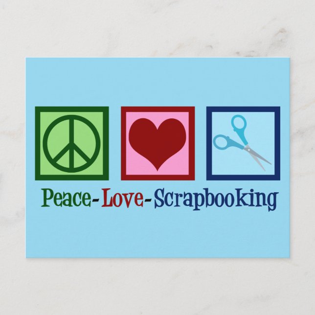 Carte Postale Peace Love Scrapbooking (Devant)